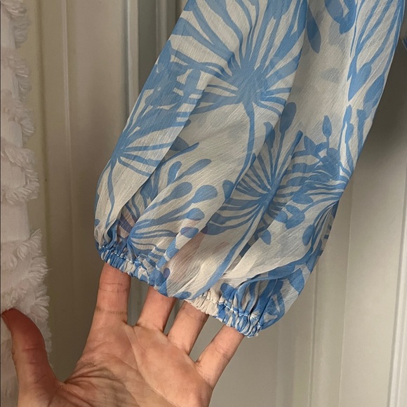 Amanda Uprichard Long Sleeve Aurelie Top in Wish Print  Open Back Revolve S - Picture 3 of 6